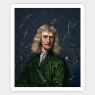 Isaac Newton and orbital motion (C021/9466) Sticker